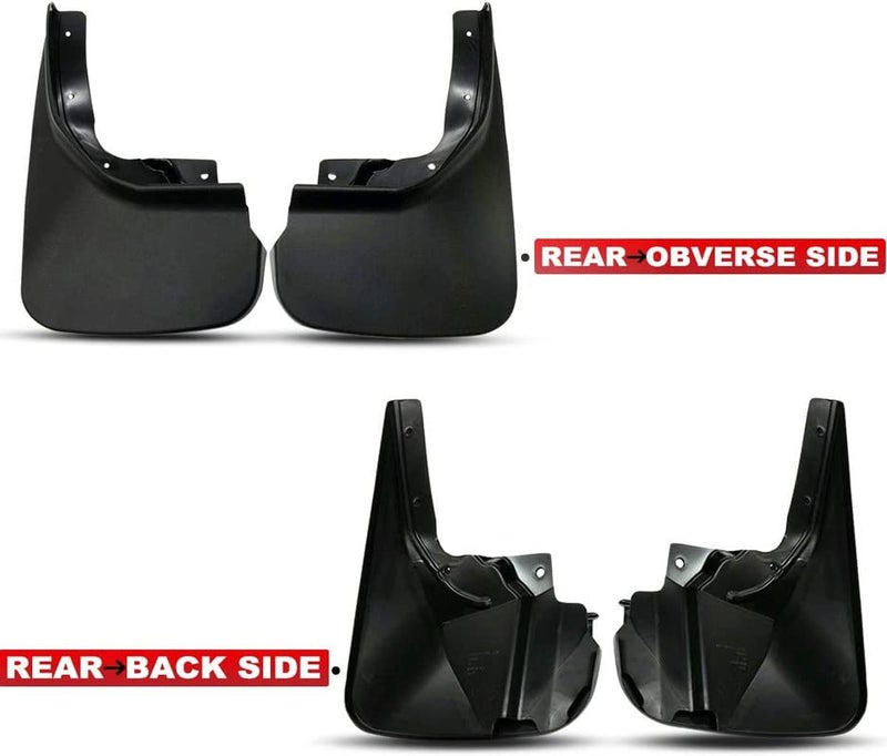 Auto Pearl Car Heavy Duty Cup Type Mud Flaps Splash Guards || O.E Type Custom Front and Rear Mud Flap Guard Set (Set of 4 Pcs)|Compatible with INNOVA Crysta | Black - Image 4