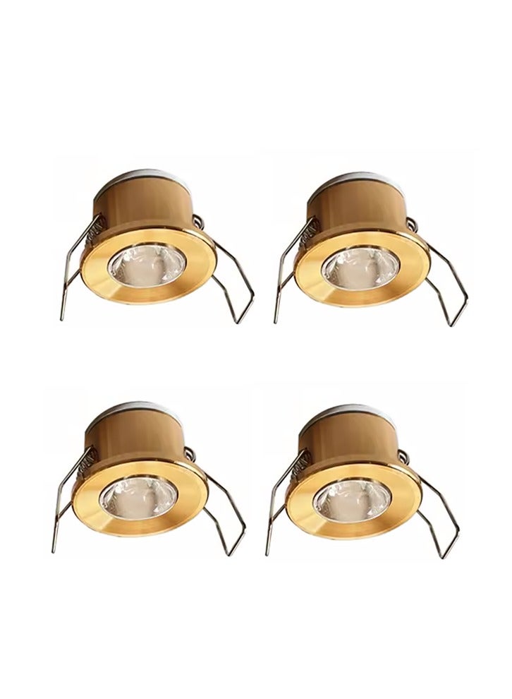 3W Mini Surface Mounted Downlights,Small ceiling spotlights with 220V Transformer High Brightness150Lumen Hole Size 28mm Gold Color(Pack of 4) - Image 1