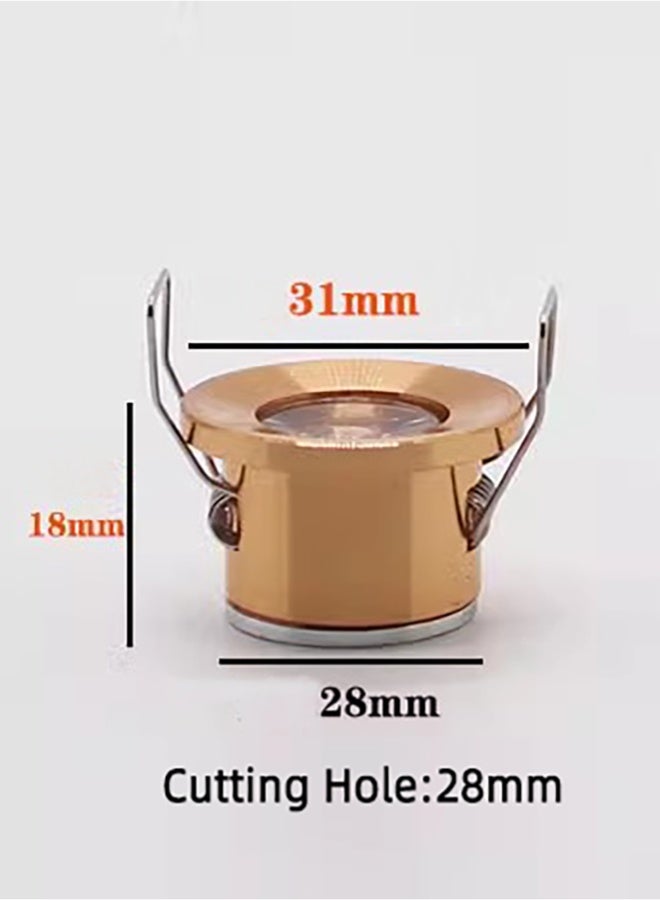 3W Mini Surface Mounted Downlights,Small ceiling spotlights with 220V Transformer High Brightness150Lumen Hole Size 28mm Gold Color(Pack of 4) - Image 3