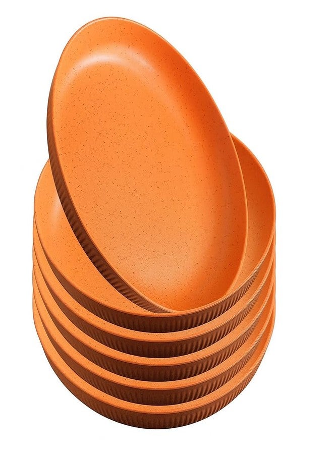 Vortipu Degradable Lightweight Wheat Straw Plates - 9.05" Unbreakable Dinnerware, Dishwasher & Microwave Safe, Ideal for Kids, Toddlers & Adults - Perfect for Salads, Snacks & More (PECK 6-Orange) - Image 1