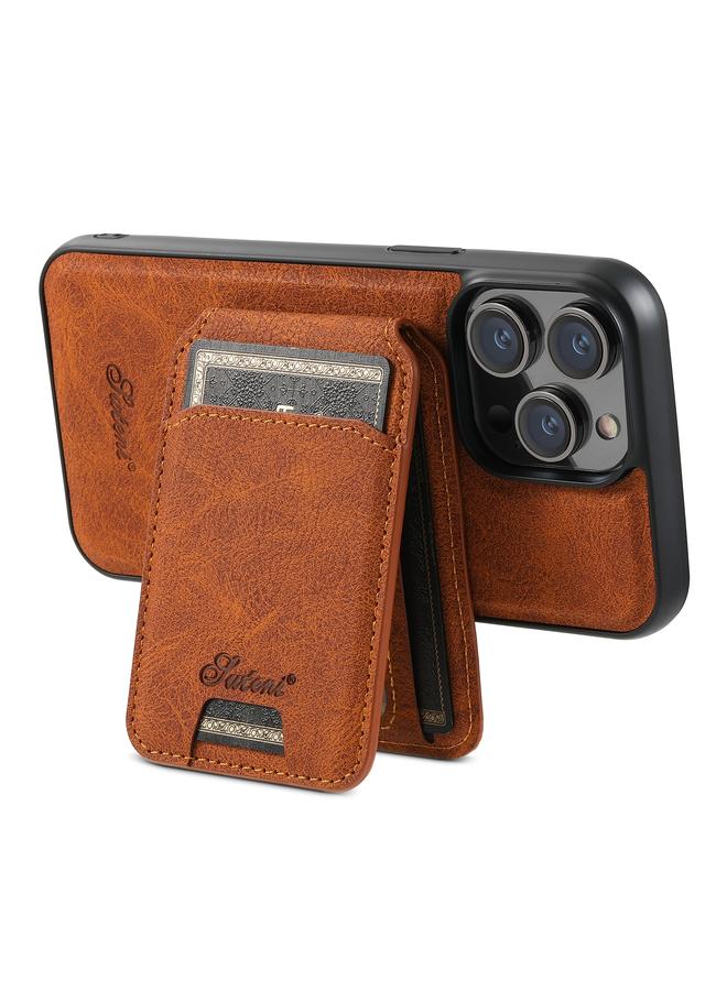 Suteni Case For iPhone 12 Pro H17 Litchi Texture Leather MagSafe Detachable Wallet Phone Case - Image 4
