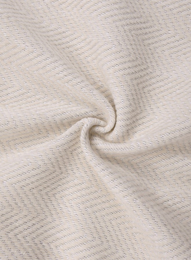 ايست من نون غطاء أريكة شنيلي، غطاء قابل للانزلاق، يناسب 1، 2، 3 و 4 مقاعد، لون موحد، الحجم 180x260 سم - كريمي - Image 4