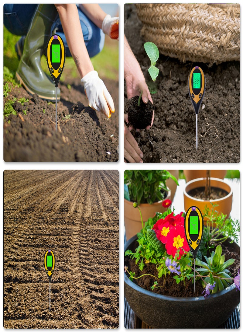 Soil PH Meter 4-in-1 Soil Test Kit for PH Temperature Light for Home Garden Lawn Farm Indoor Outdoor Meter - Image 3