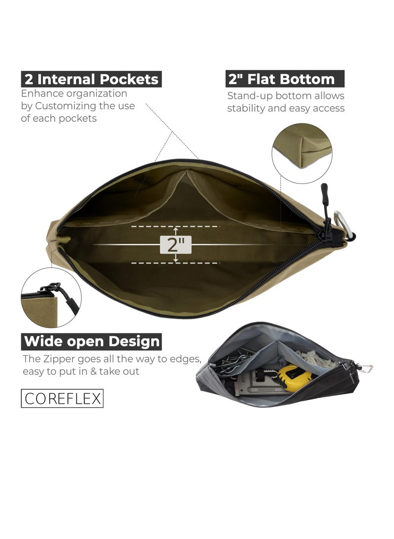 Excefore Premium Tool Pouch Zipper Bag with internal pockets, 12inch Tool Bag, Multipurpose Storage pouch, Flat Bottom with YKK Zipper for Tools, Gadgets, Cosmetics, Stationary,Travel accessary (3 Pack)  - Image 2