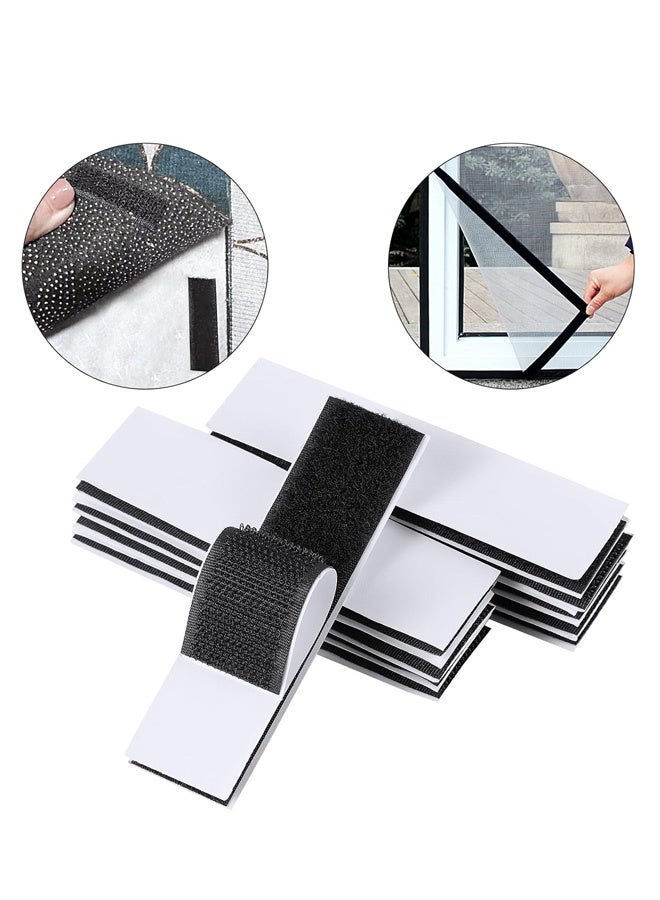 20 Pieces Hook and Loop Strips with Adhesive 1x4 inch Strips with Adhesive Strong Sticky Back Adhesive Fasten Mounting Tape Instead of Holes and Screws for Home or Office Use(Black) - Image 4