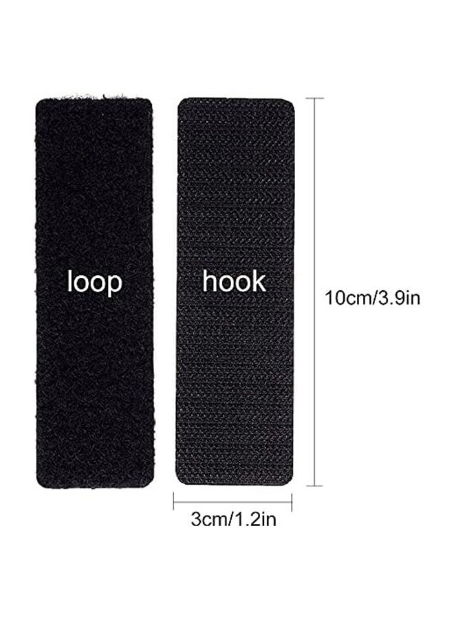 20 Pieces Hook and Loop Strips with Adhesive 1x4 inch Strips with Adhesive Strong Sticky Back Adhesive Fasten Mounting Tape Instead of Holes and Screws for Home or Office Use(Black) - Image 2