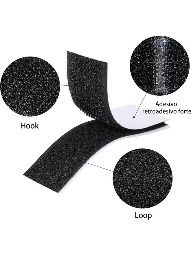 20 Pieces Hook and Loop Strips with Adhesive 1x4 inch Strips with Adhesive Strong Sticky Back Adhesive Fasten Mounting Tape Instead of Holes and Screws for Home or Office Use(Black) - Image 3
