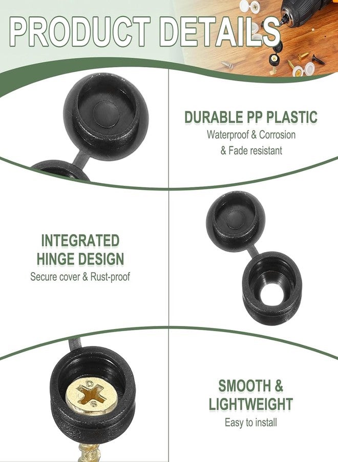 YUISI 300 PCS Plastic Hinged Screw Cap Covers, Folding Screw Cover Cap, Snap Washer Covers Flip Tops, Covering Screw Heads, Furniture & Appliances - Image 3