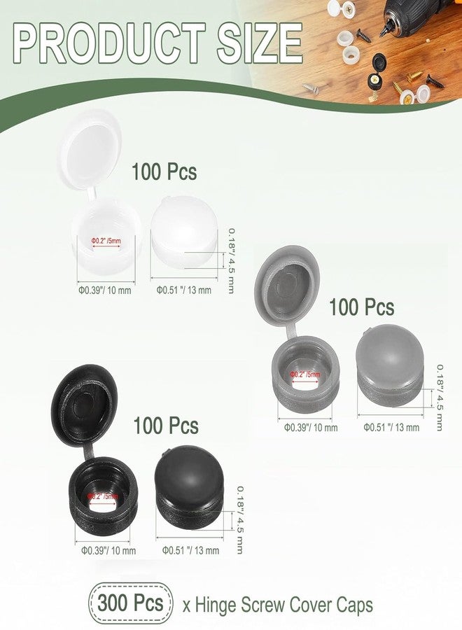 YUISI 300 PCS Plastic Hinged Screw Cap Covers, Folding Screw Cover Cap, Snap Washer Covers Flip Tops, Covering Screw Heads, Furniture & Appliances - Image 2