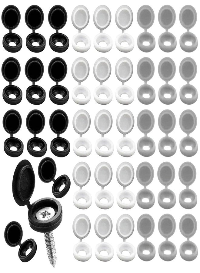 YUISI 300 PCS Plastic Hinged Screw Cap Covers, Folding Screw Cover Cap, Snap Washer Covers Flip Tops, Covering Screw Heads, Furniture & Appliances - Image 1