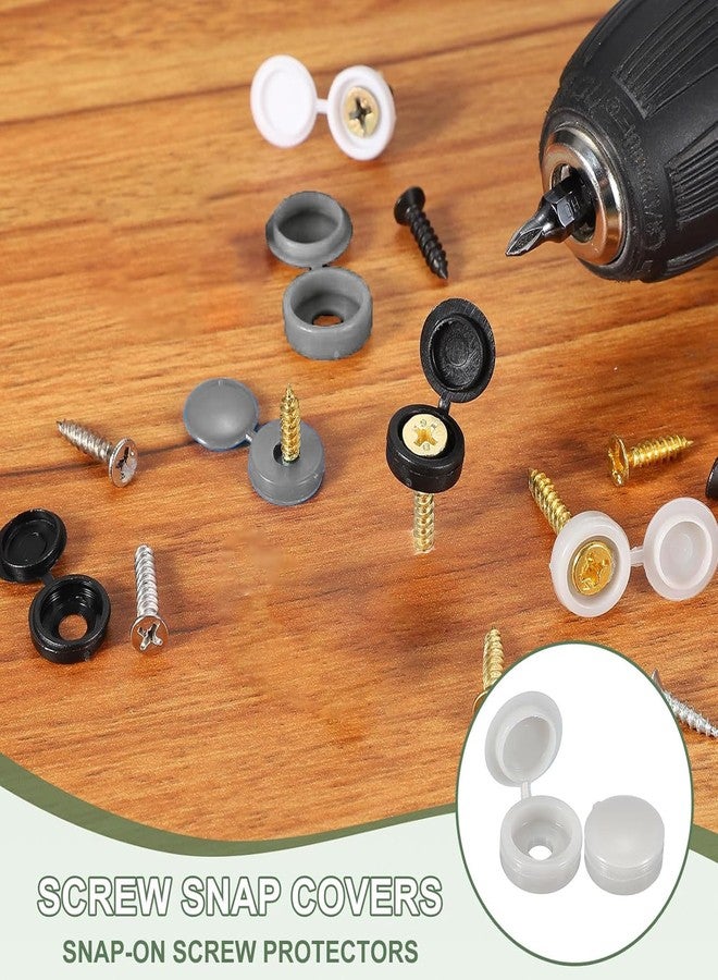 YUISI 300 PCS Plastic Hinged Screw Cap Covers, Folding Screw Cover Cap, Snap Washer Covers Flip Tops, Covering Screw Heads, Furniture & Appliances - Image 5