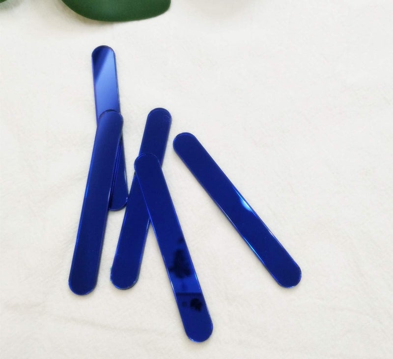 ACFENG Reusable Acrylic Cakesicle Popsicle Sticks,Mini (2.75") Cake Pop Sticks for Party, Festival,Home,DIY Set of 30 (Blue Mirror) - Image 5
