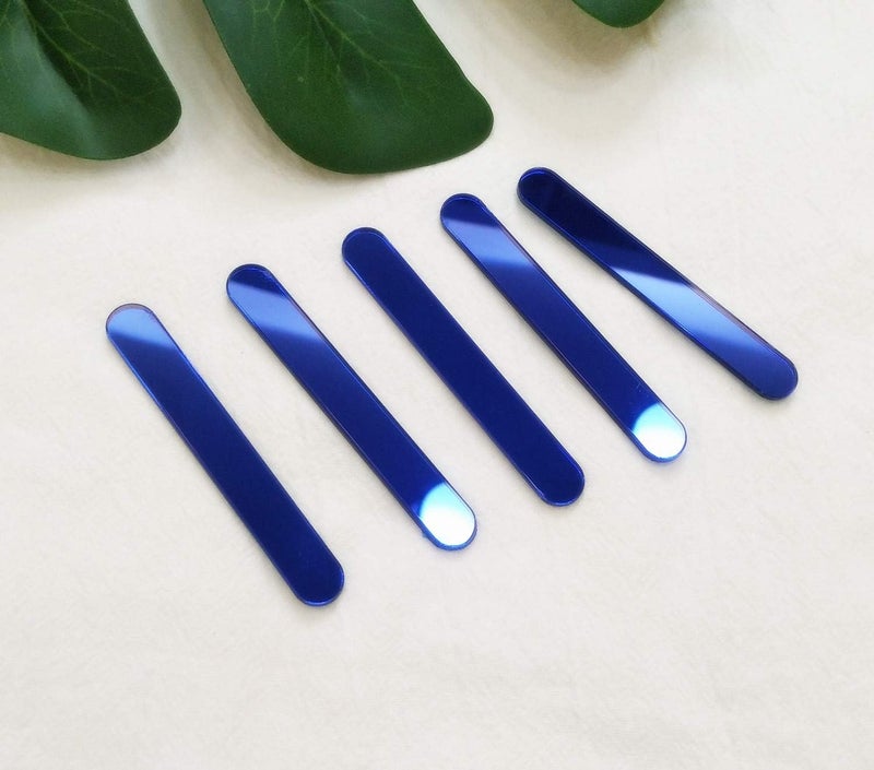 ACFENG Reusable Acrylic Cakesicle Popsicle Sticks,Mini (2.75") Cake Pop Sticks for Party, Festival,Home,DIY Set of 30 (Blue Mirror) - Image 3