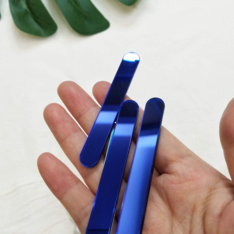 ACFENG Reusable Acrylic Cakesicle Popsicle Sticks,Mini (2.75") Cake Pop Sticks for Party, Festival,Home,DIY Set of 30 (Blue Mirror) - Image 2