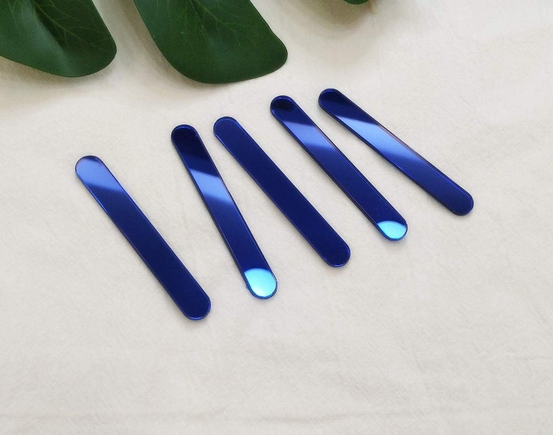 ACFENG Reusable Acrylic Cakesicle Popsicle Sticks,Mini (2.75") Cake Pop Sticks for Party, Festival,Home,DIY Set of 30 (Blue Mirror) - Image 4