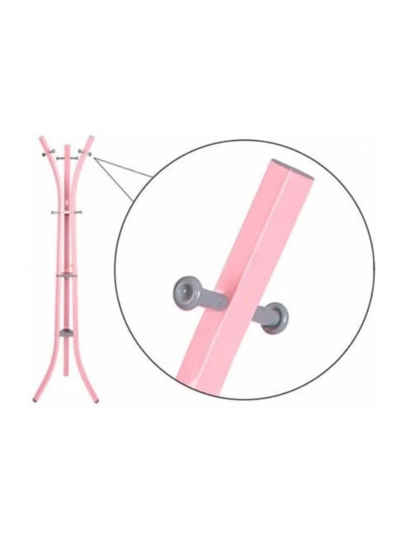 Hanger Coat Hanger Stand | Multi Hook Lobby Coat Rack | Freestanding Organizer | Durable & Stable Design | U-DO-A237 | Pink - Image 2