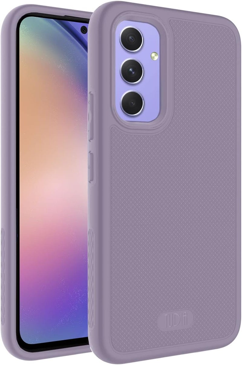 توديا حافظة TUDIA DualShield Grip المصممة لهاتف Samsung Galaxy A54 5G (2023)، [MergeGrip] طبقة مزدوجة مقاومة للصدمات نحيفة عسكرية غير قابلة للانزلاق متينة وثقيلة لحماية الهاتف (أرجواني) - Image 1