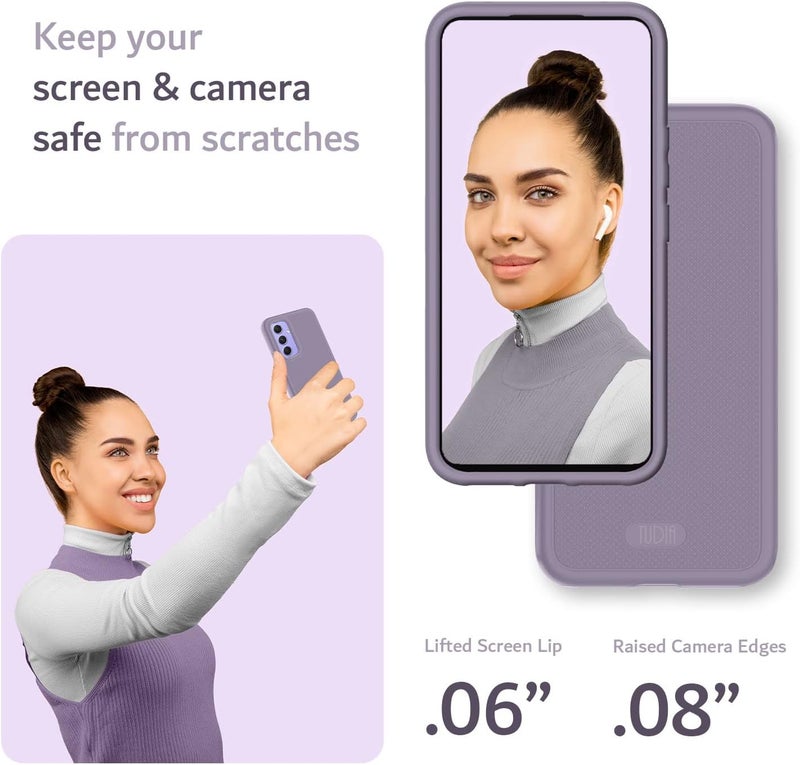 توديا حافظة TUDIA DualShield Grip المصممة لهاتف Samsung Galaxy A54 5G (2023)، [MergeGrip] طبقة مزدوجة مقاومة للصدمات نحيفة عسكرية غير قابلة للانزلاق متينة وثقيلة لحماية الهاتف (أرجواني) - Image 4