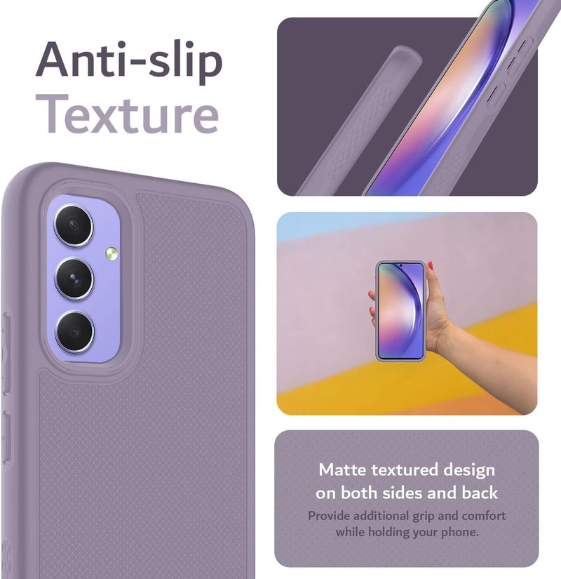 توديا حافظة TUDIA DualShield Grip المصممة لهاتف Samsung Galaxy A54 5G (2023)، [MergeGrip] طبقة مزدوجة مقاومة للصدمات نحيفة عسكرية غير قابلة للانزلاق متينة وثقيلة لحماية الهاتف (أرجواني) - Image 5