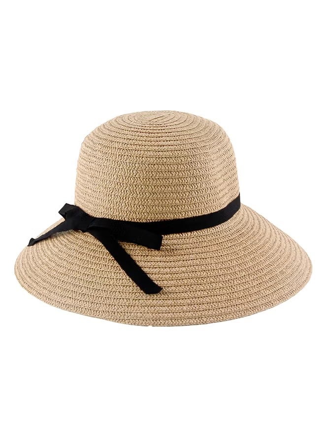 Generic Beach Straw Sun Hat for Women Foldable Wide Brim Hat UPF 50+ UV Protection, Packable Summer Travel Floppy Hat, Korean Style Vacation Sun Hat for Ladies 