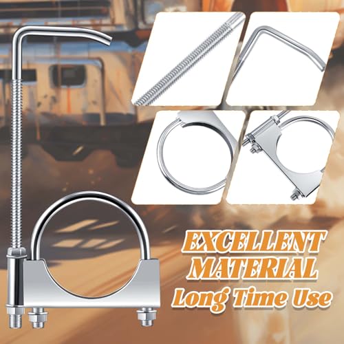Datanly 1 Pcs 2.5 Inch Universal Exhaust Clamp with Hanger, Made of Heavy-duty Clamp with Rear Muffler Hanger Exhaust Pipe for Cars, Trucks Pipes - Image 3