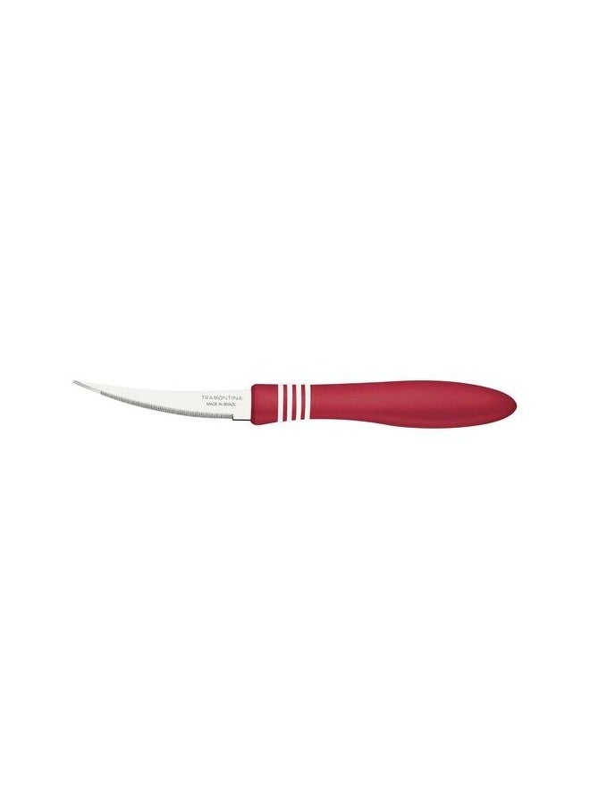 TRAMONTINA - Since 1911,Made in Brazil- Cor&Cor 2 Pieces Tomato Knife Set with Stainless Steel Blade and Red Polypropylene Handle, - Image 1