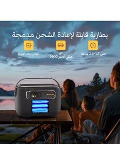 باينتيك جهاز عرض لاسلكي ذكي يعمل بنظام أندرويد من بايينتك R20، مزود ببطارية مدمجة بسعة 15600 مللي أمبير/ساعة، يدعم تقنية ثلاثية الأبعاد، للاستخدام في المسرح المنزلي أو التدريس أو الأفلام الخارجية  - Image 2