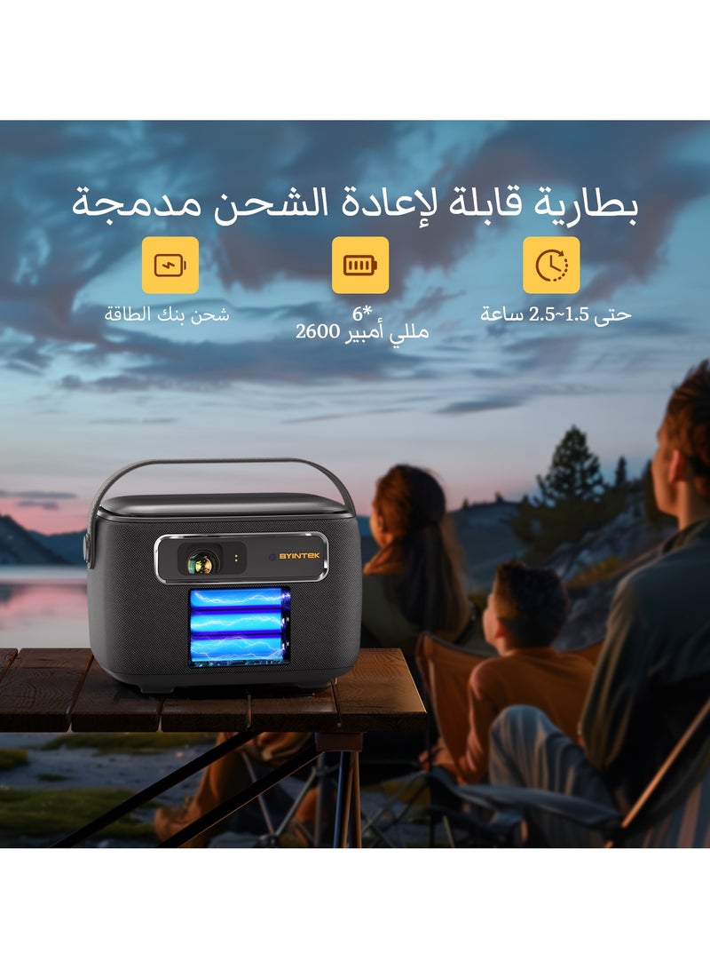 باينتيك جهاز عرض لاسلكي ذكي يعمل بنظام أندرويد من بايينتك R20، مزود ببطارية مدمجة بسعة 15600 مللي أمبير/ساعة، يدعم تقنية ثلاثية الأبعاد، للاستخدام في المسرح المنزلي أو التدريس أو الأفلام الخارجية - Image 2