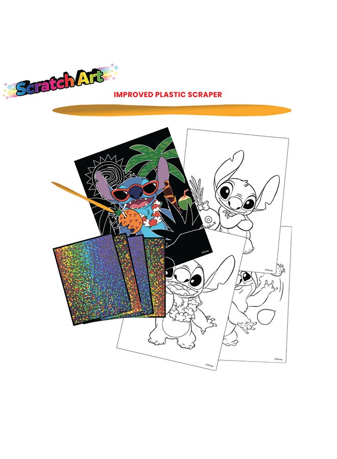 Disney Stitch Scratch Art | 12 Scratch Pages & 12 Coloring Pages | Pictures & Games Art Activity | Age 3+ Years - Image 2