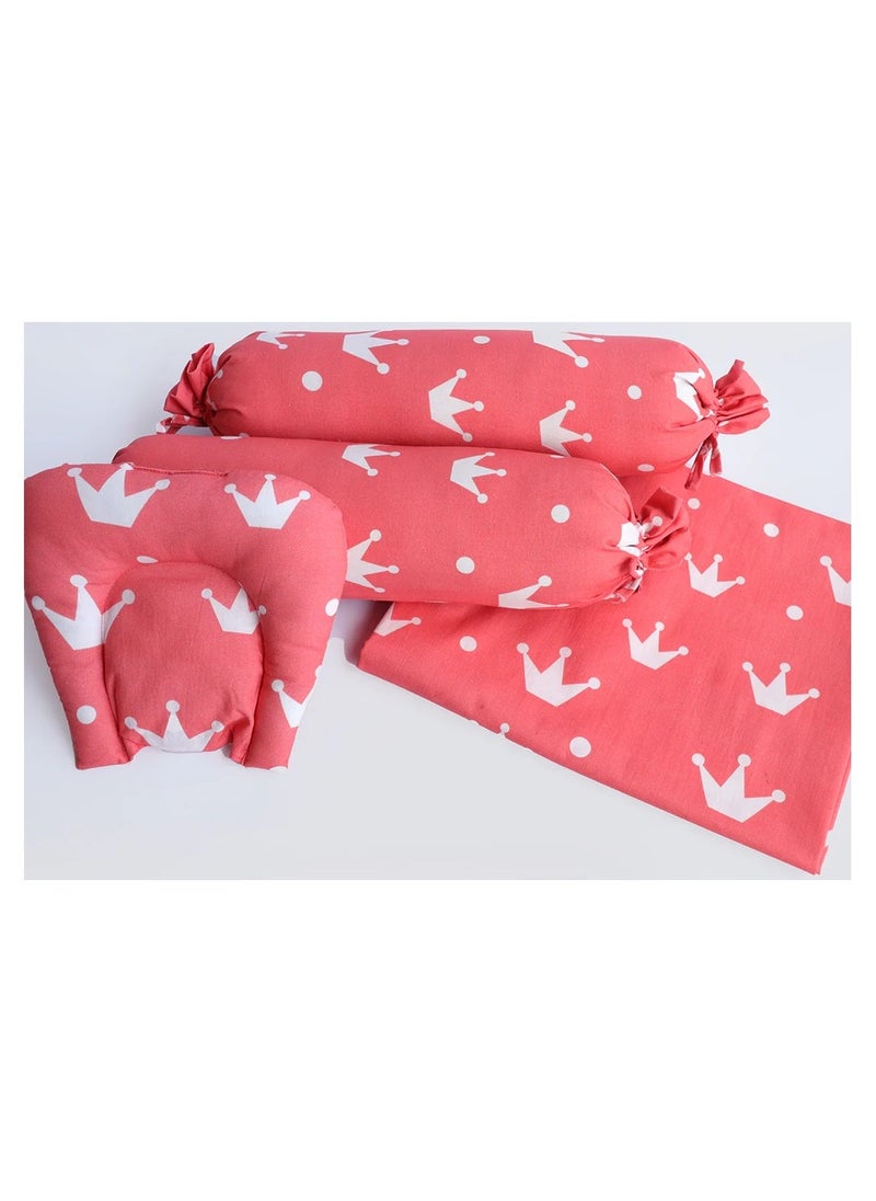 Yellow Doodle Yellow Doodle Cot Bedsheet Set - Crowns  - Image 1