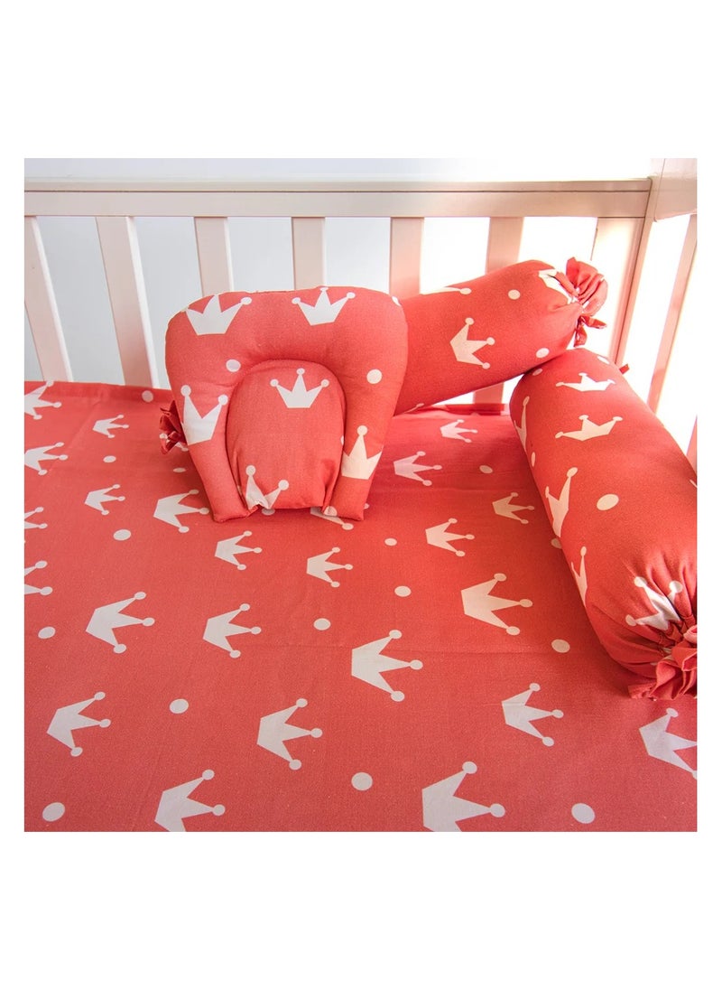 Yellow Doodle Yellow Doodle Cot Bedsheet Set - Crowns  - Image 2