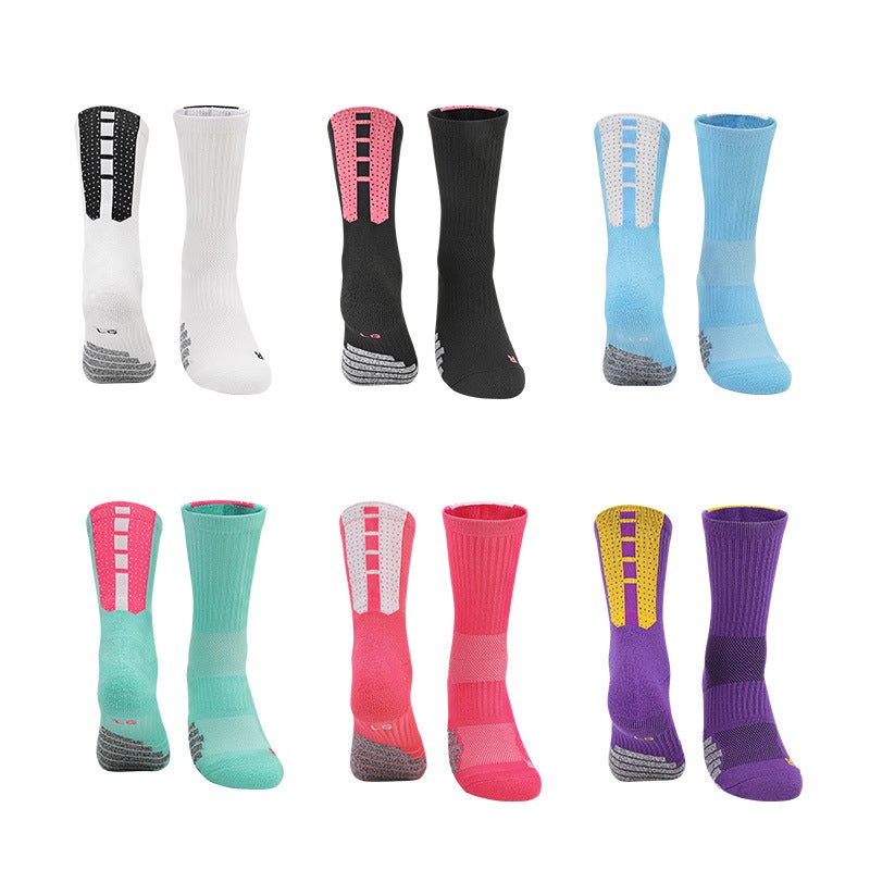 Generic Factory high-top basketball socks mens long mid-tube sports socks mens breathable towel bottom sweat-absorbent elite socks wholesale Pink - Image 5