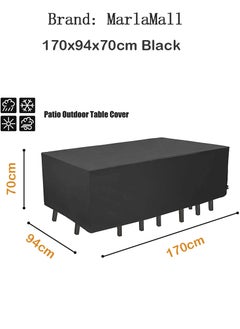 MarlaMall Patio Furniture Cover 170x94x70cm Black 210D  - Image 2