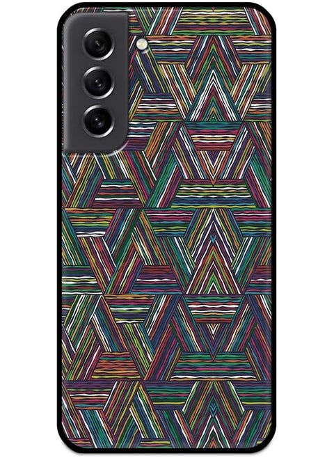 Abstract Print Abs141 Designer Mobile Case Cover With Black Soft Sides For Samsung S21 Fe Multicolor