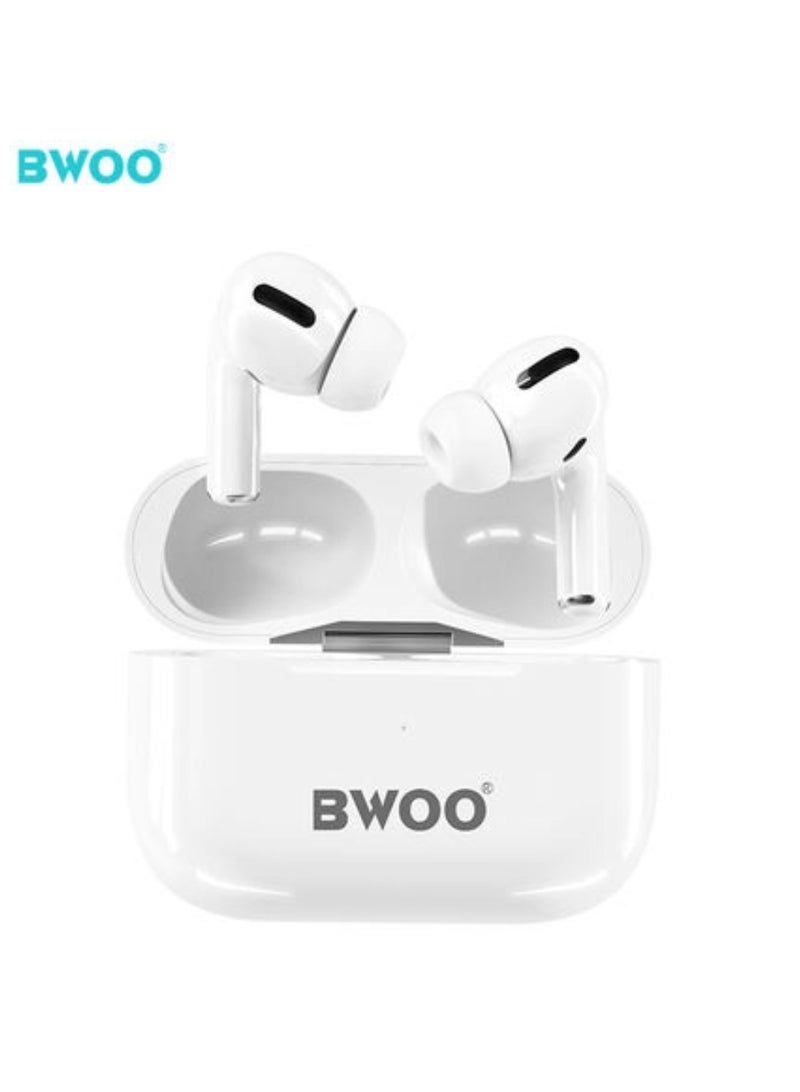 بوو سماعات أذن BWOO BW05 ستيريو لاسلكية حقيقية (TWS) - إلغاء ضوضاء نشط، علبة شحن 300 مللي أمبير/ساعة، سماعات أذن مريحة ذات صوت جهير عميق مع إقران تلقائي وتحكم باللمس - Image 1