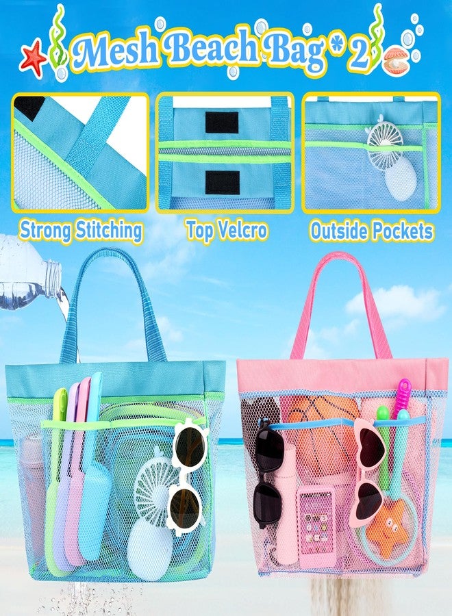 TSDATOWR Collapsible Beach Buckets for Kids, 4 Packs Foldable Sand Buckets and Shovels with Mesh Beach Bag, Silicone Sand Pails for Toddlers Beach Toys, Easter Egg Hunt, Camping, Travelling, Fishing Water Pail - Image 3
