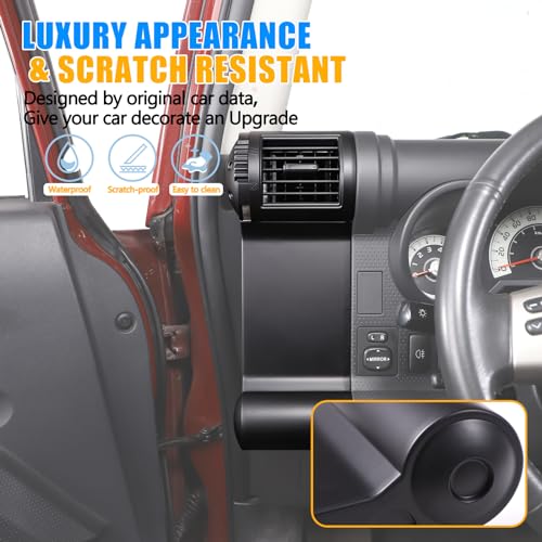 LLKUANG Dashboard Side Air Outlet Frame ABS Car Dashboard Side Air Outlet Frame Decorative Panel for Toyota FJ Cruiser (XJ10) 2007-2022 A/C Air Vent Kit Interior Accessories (Matte black) - Image 4