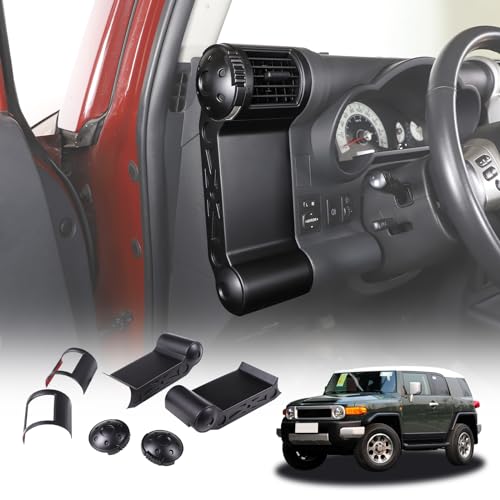 LLKUANG Dashboard Side Air Outlet Frame ABS Car Dashboard Side Air Outlet Frame Decorative Panel for Toyota FJ Cruiser (XJ10) 2007-2022 A/C Air Vent Kit Interior Accessories (Matte black) - Image 1