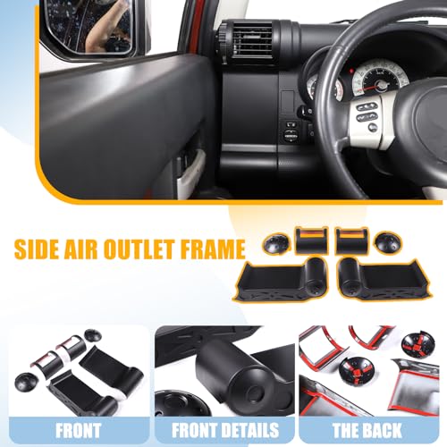 LLKUANG Dashboard Side Air Outlet Frame ABS Car Dashboard Side Air Outlet Frame Decorative Panel for Toyota FJ Cruiser (XJ10) 2007-2022 A/C Air Vent Kit Interior Accessories (Matte black) - Image 5