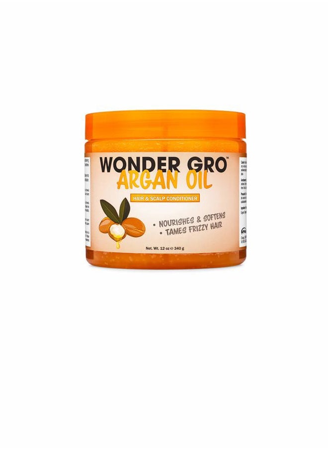 WONDER GRO - Argan Oil Hair Grease Styling Conditioner, 12 fl oz - Frizz-Free Grease - Nourishes & Softens by Wonder Gro - Image 1