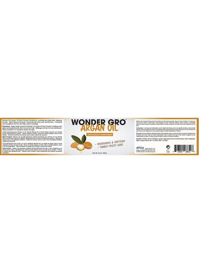 WONDER GRO - Argan Oil Hair Grease Styling Conditioner, 12 fl oz - Frizz-Free Grease - Nourishes & Softens by Wonder Gro - Image 1