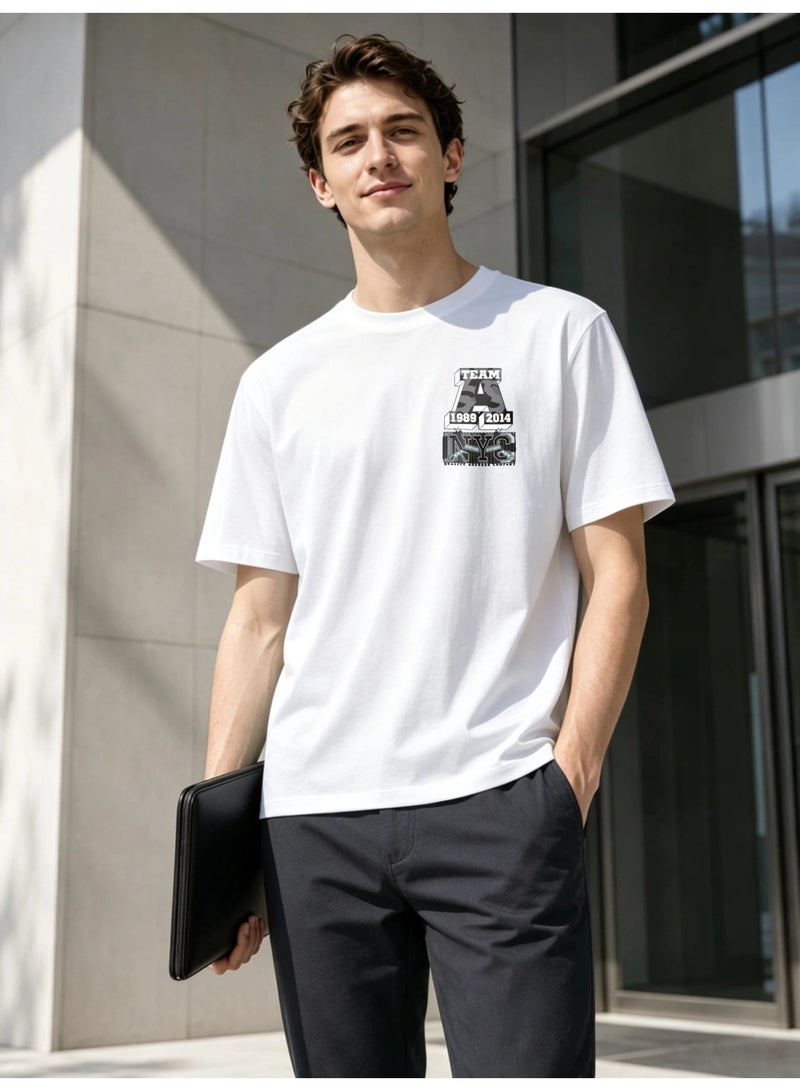 Men's Pure Cotton Breathable Double-Sided Graphic Print T-Shirt - Image 1