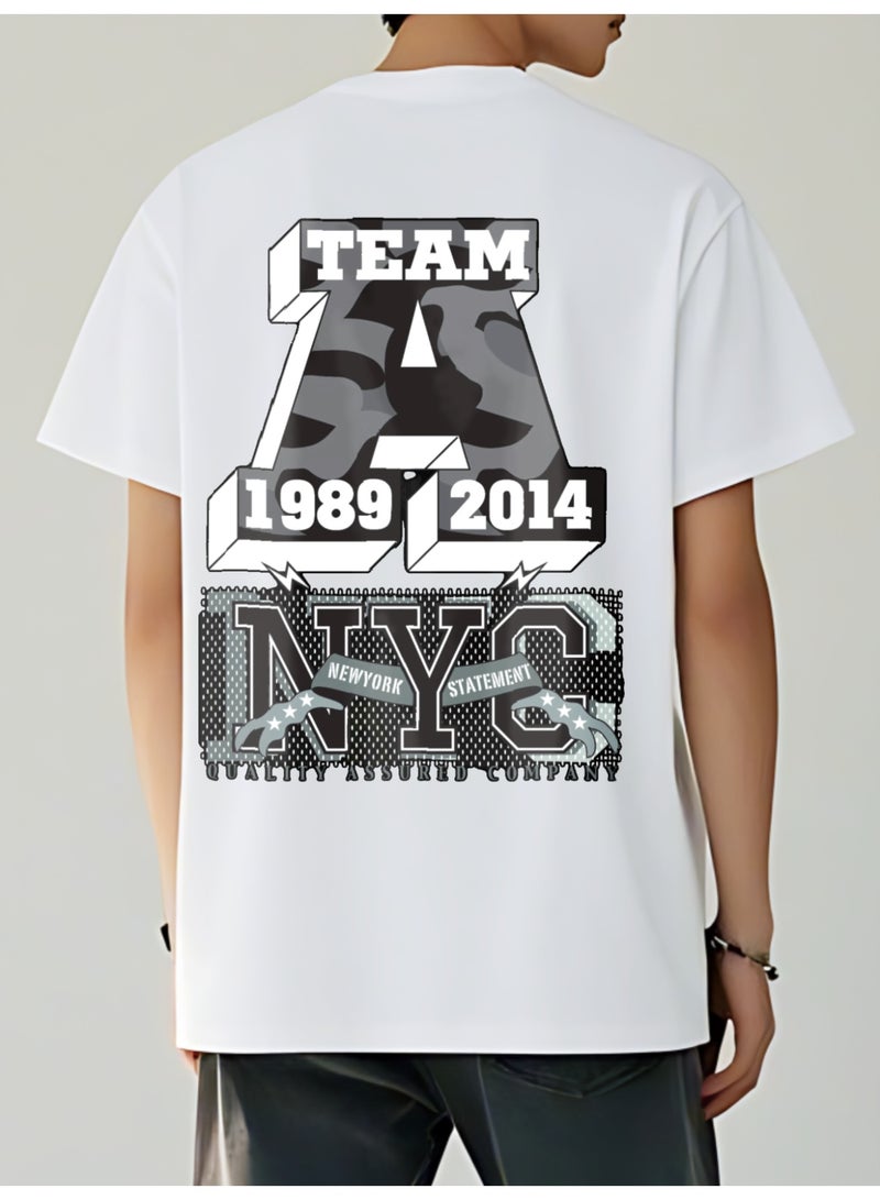 Men's Pure Cotton Breathable Double-Sided Graphic Print T-Shirt - Image 3