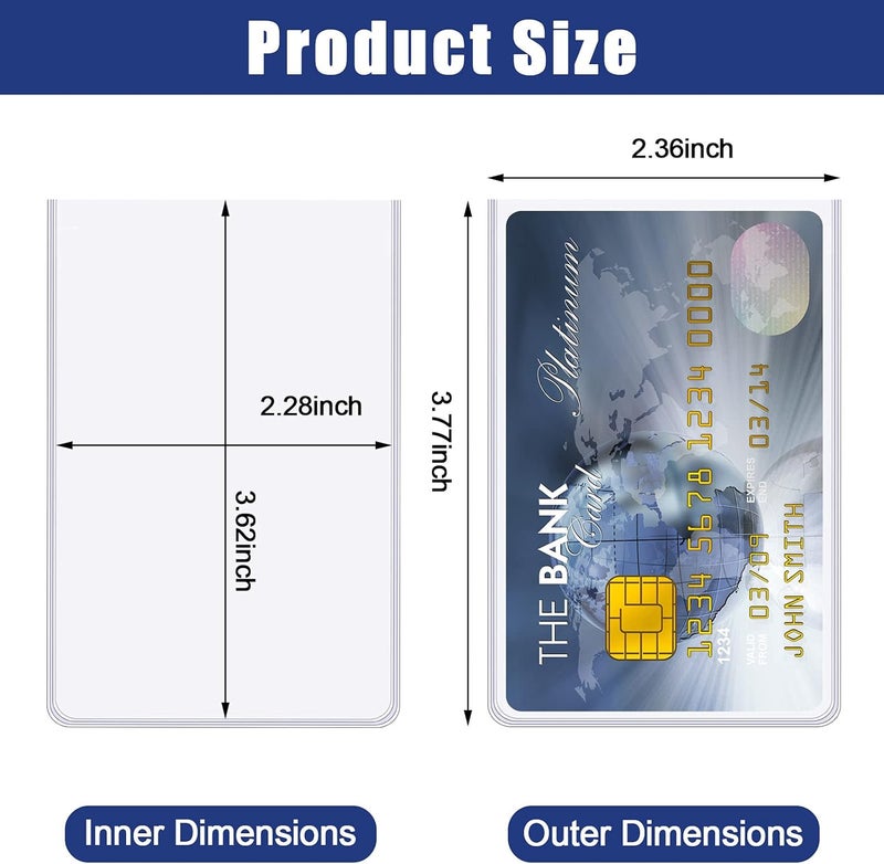 klarako 48 Pieces Transparent Credit Card Sleeves Clear Waterproof Medicare Card Protector Soft PVC Insert Card Sleeve Card Protector for Social Security Card Insurance Card Debit Card Driver's License - Image 2