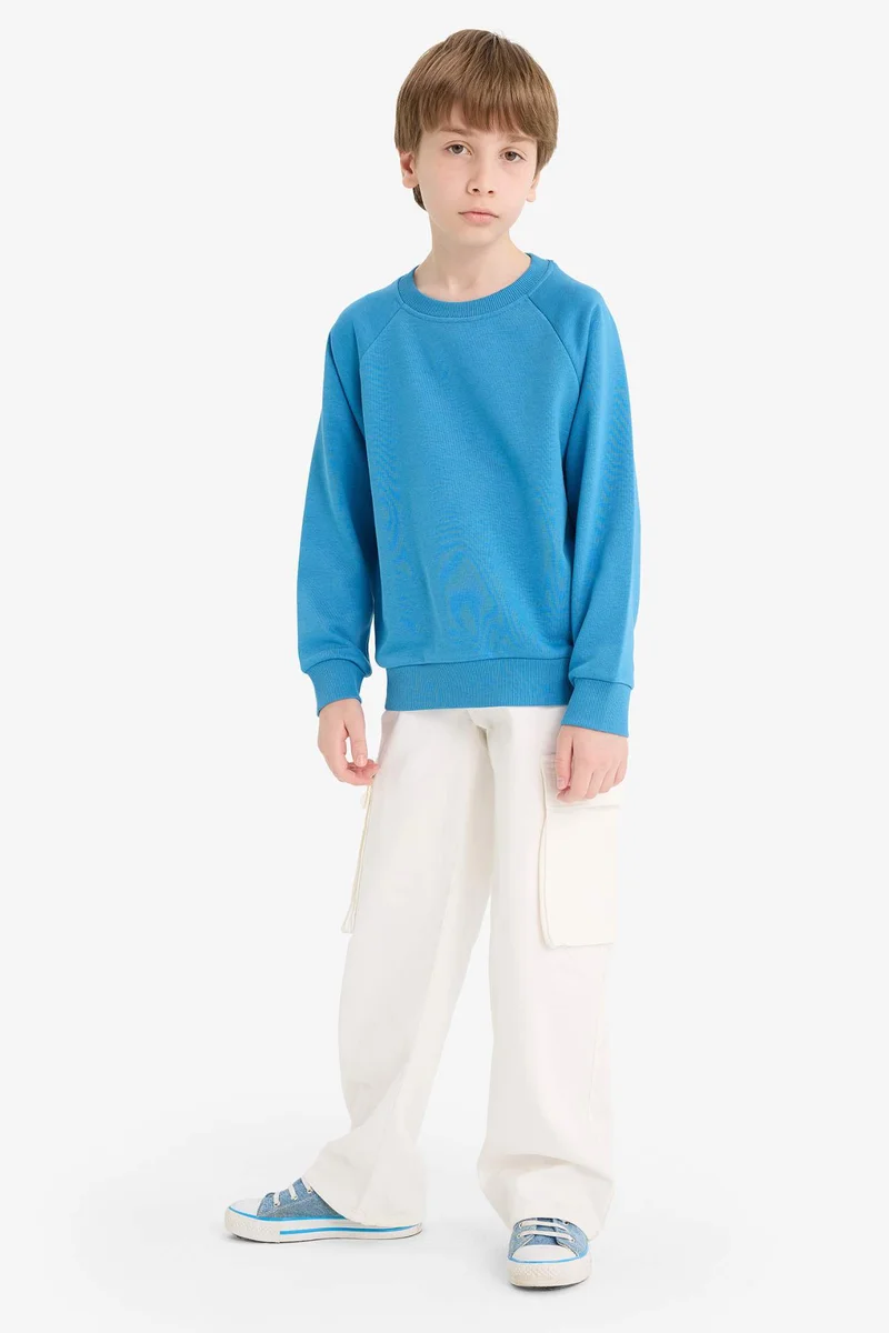 ديفاكتو Boy Basic Crew Neck Sweatshirt