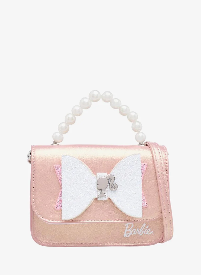 Barbie Bow Accent Crossbody Bag with Strap Handle