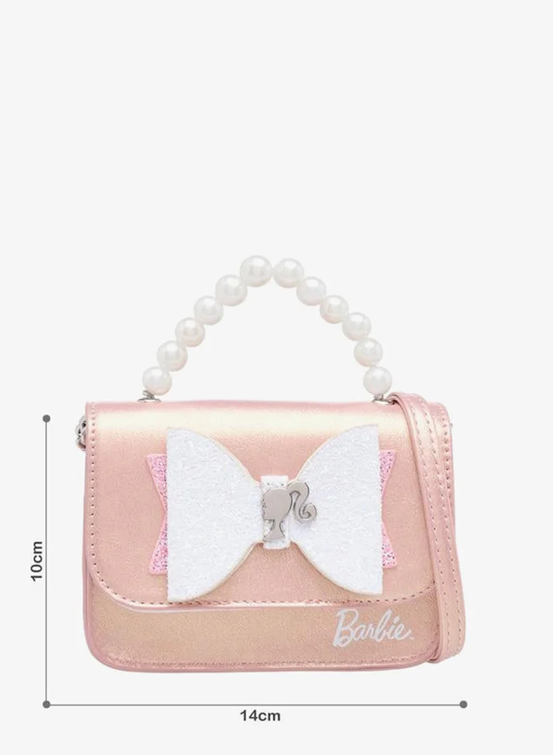 Barbie Bow Accent Crossbody Bag with Strap Handle