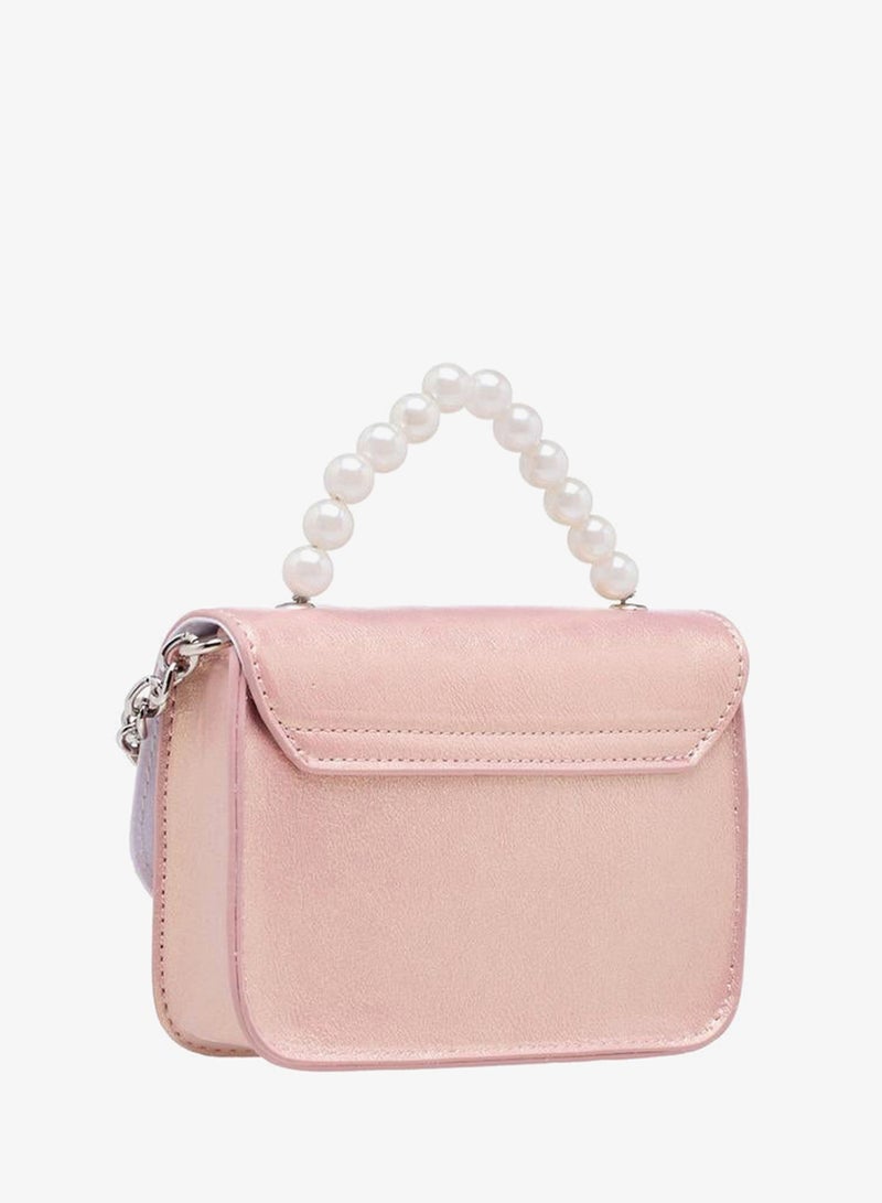 Barbie Bow Accent Crossbody Bag with Strap Handle - Image 4