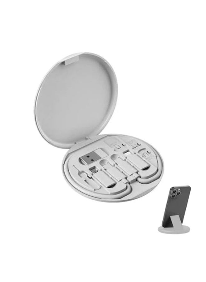 NIBEMINENT Multifunctional Data Cable Storage Box Adaptor for USB-C and Micro-USB Devices Universal Data Transfer Cable  - Image 1