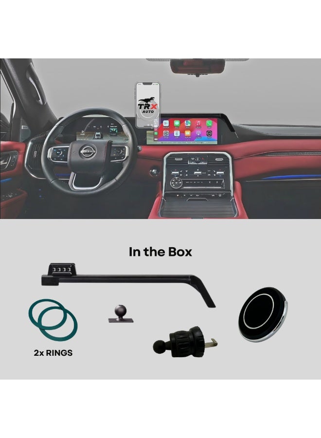  تي ار اكس اوتو حامل هاتف TRX AUTO MagSafe متوافق مع نيسان باترول 2025 | قوس ثابت لشاشة الوسائط المتعددة | قفل مغناطيسي قوي (بدون شحن) | نحيف وآمن ومضاد للاهتزاز | مكيف الهواء ودية - Image 4
